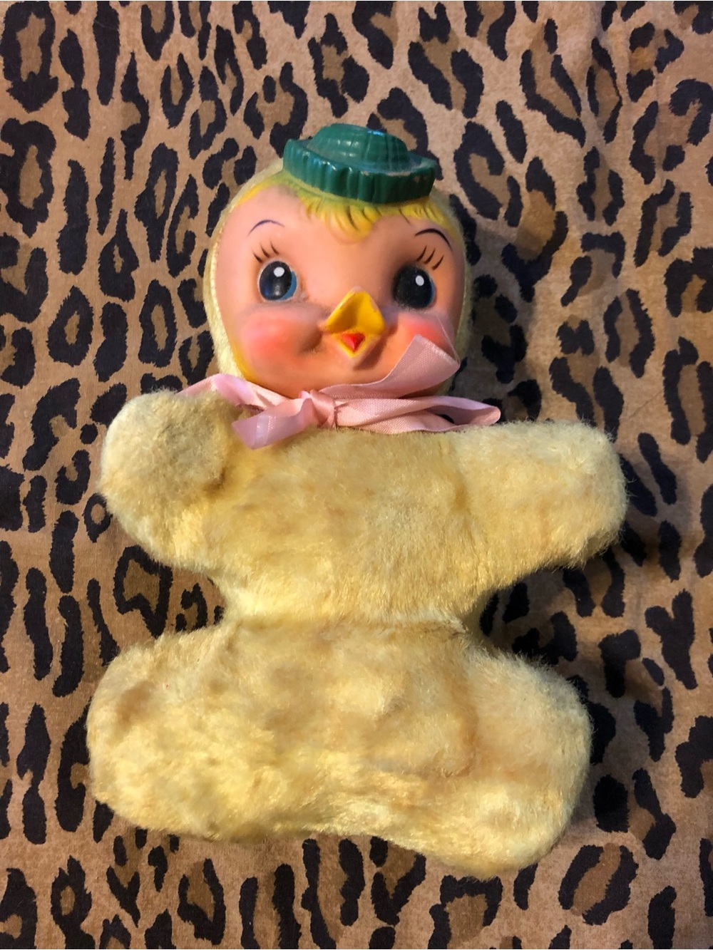 Vintage My Toy Rubber Vinyl Face Plush Stuffed Animal Musical Duck